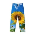 thumbnail image 6 of Daiia Blue Sky Sunflower Men's Sleep Pant with Pockets and Drawstring,Pajama Pants-Medium, 6 of 9