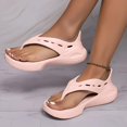 thumbnail image 3 of Rokment Cushioned Platform Flip Flops for Women Men EVA Thick Bottom Slip on Thongs with Back Strap Comfortable Orthopedic Arch Support Beach Pool Walking Sandals Pink Size 7.5, 3 of 5
