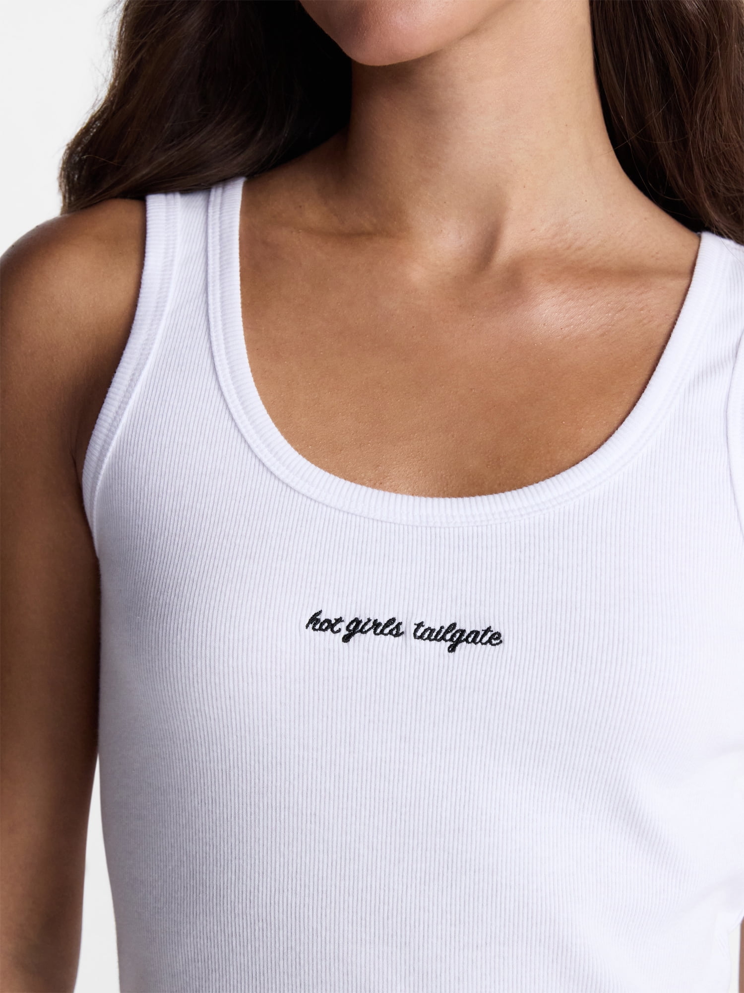 No Boundaries Ribbed Graphic Game-Day Tank Top, Women's and Women's Plus Sizes XXS-4X