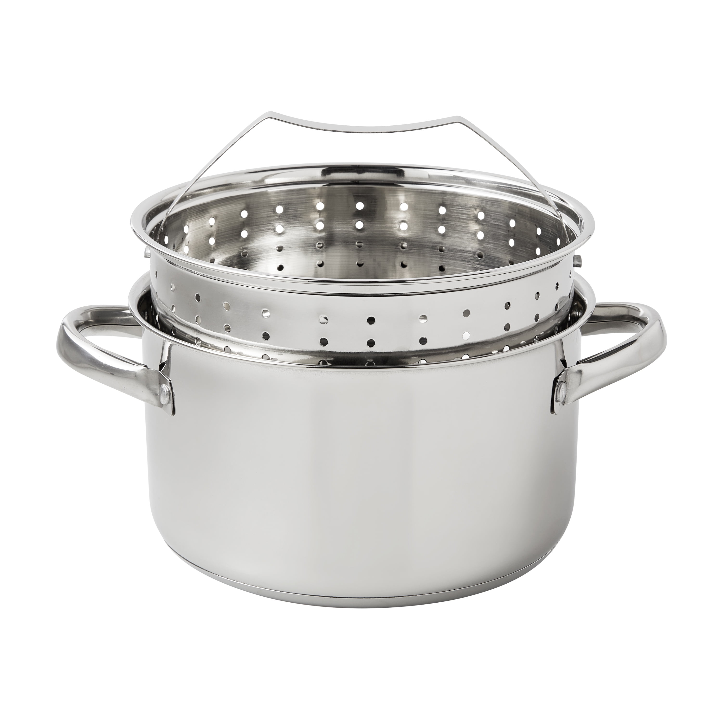 ANGELES HOME 4.2 qt. Stainless Steel Stock Pot in Silver with 2 qt. Steamer  Insert and Lid M52-8KC607 - The Home Depot