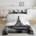 thumbnail image 2 of Homewish Teens Female Eiffel Tower 3 Pieces Queen Comforter Set,Romantic Lover Couple Ultra Soft Bedding Sets,Happy Valentine's Day Bedding Comforter Set Breathable,Ultra Soft Home Decor,Reversible, 2 of 8
