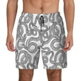 thumbnail image 2 of Picia Snake pattern Mens Swim Trunks with Compression Liner Stretch Beach Shorts Quick Dry with Zipper Pockets No-Chafing Board Shorts-Small, 2 of 9