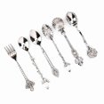 thumbnail image 4 of 6 Pcs Zinc Alloy Spoon and Fork Set, Vintage and Innovative Style, Kitchen Accessory, Silver (Crown Fork Handle), 4 of 4