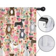thumbnail image 4 of Blackout Kids Curtains,Boston Terrier Dog and Flower Florals Childrens Insulated Curtains Set Of 2,Bedroom Essentials,Toddler Room Decor 52"x84"(132x213cm), 4 of 4
