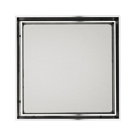 Infinity Drain TD 15-2I 5 X 5 Center Drain TD 15 Tile Insert Complete Kit with Cast Iron Drain Body and 2 No Hub Outlet Polished Stainless Shower