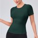 thumbnail image 5 of Camiseta de Manga Corta de Yoga para Mujeres Color Sólido Moda Casual Respirable Apretado Deportivo de Alta Elasticidad Camiseta de Carrera de Manga de Raglan Cuello Redondo Top de Manga Corta de Muj, 5 of 5