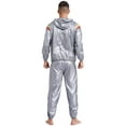 thumbnail image 2 of vastwit Men's Weight Loss Sweat Suit Anti-Rip Heavy Duty Front Zipper Sauna Suit Type A Silver L, 2 of 6