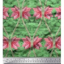 Soimoi Cotton Duck Fabric Floral & Ogee Damask Fabric Prints by Yard 42 Inch Wide