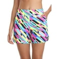 thumbnail image 2 of RELLECIGA Women's High Waisted Swim Shorts with Pockets UV Sun Protection Board Shorts, 2 of 7