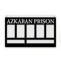 Clever Contraption Sign | Azkaban Prison Identification Plaque | Black & White