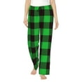 thumbnail image 2 of Picia Buffalo Plaid Green Black Womens Soft Woven Cotton Elastic Waistband Sleep Pajama Pant Lounge Sleep Pant With Pockets And Drawstring-Medium, 2 of 9