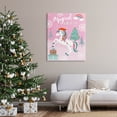 thumbnail image 2 of Magical Christmas Pink Unicorn Holiday Graphic Art Gallery Wrapped Canvas Print Wall Art, 2 of 7