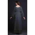 thumbnail image 4 of Bimba Moss Georgette Eagle Feather Printed Womenâ€™s Long Sleeve Elastic Waist MaxiÂ&nbsp;DressÂ&nbsp;Gown-Medium, 4 of 5