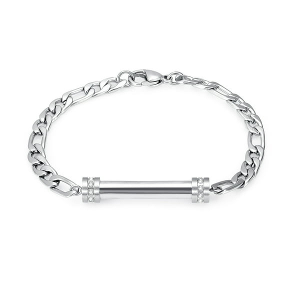 Cylinder Urn for Ashes Stainless Steel Link Funeral Urn Bracelet for Ashes Holder Memoiral Cremation Jewelry for Ashes