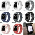 thumbnail image 4 of ALMNVO Apple Watch Case with Bands for Apple Watch Series 7 6 5 4 SE ,38mm 40mm 42mm 44mm 41mm 45mm ,Soft Sport Silicone Rubber Screen Protector Case for iWatch Series 3 2 1 4 5 6 -pink, 4 of 6