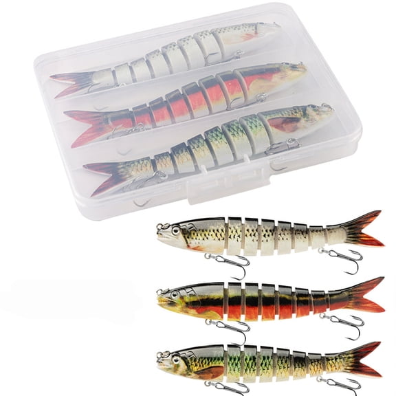 Beloadence Fishing Lures, Fishing Gear, Realistic Fishing Bait, Sharp Treble Hook, Long-Range Casting, Suitable for Various Water Bodies, 3Pc
