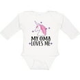 thumbnail image 3 of Inktastic My Oma Loves Me Girl Unicorn Girls Long Sleeve Baby Bodysuit, 3 of 5