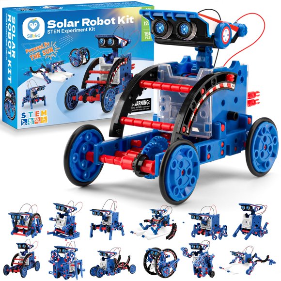 Kit de construcción de robots solares Sillbird 12 en 1 STEM, regalo para niños de 8 a 12 años