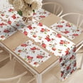 thumbnail image 2 of Ambesonne Pomegranate Table Runner & Placemats, Tropical Fruity Leafy, Placemat 4 pcs + Runner 16"x90", Dark Coral and White, 2 of 2