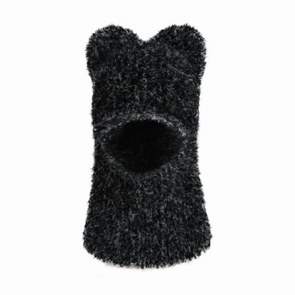 SYMOID Womens Winter Plush Cat Ear Hat - Windproof Face Cover, Black Free Size Cold Weather Headwear for Female,Size Free Size