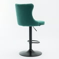 thumbnail image 5 of Nmkwnr 2 Pack Swivel Barstools with Metal Frame, Adjusatble Seat Height from 25-33 Inch, Velvet Bar Stools for Home, Kitchen Island, Green, 5 of 9