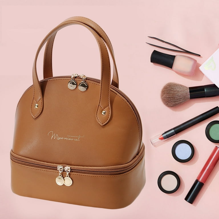 Bxingsftys Ladies Food Handbag Case Large Capacity PU Leather Meal