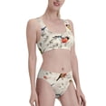 thumbnail image 2 of Daiia Little Birds printed 2 piece Swimsuit Bikinis for Women High Waisted Racerback Bathing Suits Summer Tummy Control Scoop Neck Swimwear-Large, 2 of 8