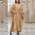 thumbnail image 5 of PUMISAS Summer Cover Ups For Women V-Neck Cover Up Solid Color Long Length Dress Long Sleeve Beach Cover Up, 5 of 5