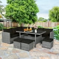 thumbnail image 1 of Patiojoy 7-Piece Wicker Patio Furniture Set Outdoor Rattan Sofa Set Conversation Couch Set Black, 1 of 10