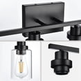 thumbnail image 6 of 3 Light Bathroom Vanity Light Black, Bathroom Lighting Fixtures Over Mirror with Clear Glass Shades, Farmhouse Vanity Lights Modern Wall Sconces Light Fixtures for Bedroom Living Room, 6 of 9