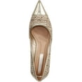 thumbnail image 4 of Franco Sarto Womens Darcy Pointed Toe Kitten Heel Pump Gold Beige Multi Woven 6.5M, 4 of 5