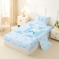 thumbnail image 2 of Erosebridal Kawaii Blue Bow Twin Sheet Sets 3pcs For Girls Twin Sheet Sets 3pcs,Personalized Initial H Bedding, 2 of 5