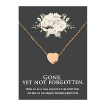 Anavia Mini Heart Cremation Jewelry Stainless Steel Keepsake Memorial Urn Necklace for Human with"Gone, yet not forgotten" Comfort Card-[Rose Gold]