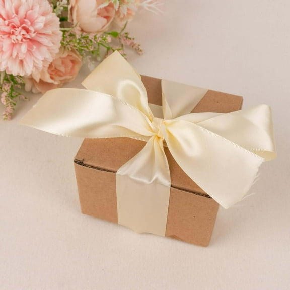 Efavormart 50 Yards 1.5" Satin Ribbon For Gift Package Wrapping, Hair Bow Clips & Accessories Making Crafting Wedding Decoration-Ivory