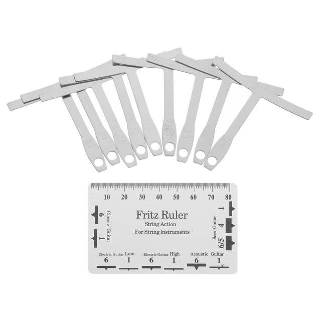 KAKOWELY 1 Ensemble d'Outils de Guitare Luthier Comprend Jauge de Rangée de Corde, 3.54"X1.97"X0.04 Pouces