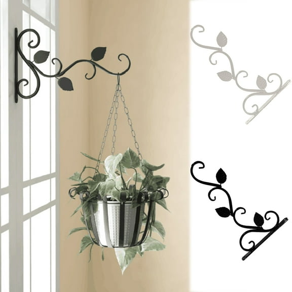 Meidiya Metal Plant Hanger Indoor Wall Hanging Planter Basket with Iron Leaf Decorative Flower Pot Holder Decor for Indoor Outdoor Home and Garden