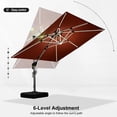 thumbnail image 5 of PURPLE LEAF 11 Feet Square Cantilever Umbrella Patio Umbrellas Windproof Offset Umbrella Outdoor Umbrella with Base and Solar lights, Brick Red, 5 of 12