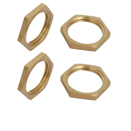 

Unique Bargains1/2BSP Female Thread Brass Pipe Fitting Hex Lock Nut 4pcs