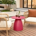 thumbnail image 3 of Round Metal Outdoor Patio Side Table, Steel Accent End Table for Garden Yard Balcony Deck, 3 of 7
