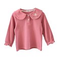 thumbnail image 3 of Jinhomg Toddler Kids Girl Fall Tops Cute Rabbit Print Long Sleeve T Shirts Lightweight Comfy Button Up Warm Tees 90 off Clearance Sale Pink 6Y, 3 of 7