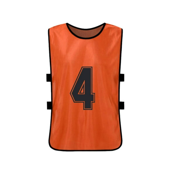 Lot 24 Gilets D'entraînement De Football – 2 Couleurs (orange/vert), Numérotés 1 à 12, 43x63 Cm, Adultes, Polyester, Respirants, Avec Sac De Rangement