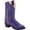 Leatherette Purple, variant on Old West Children All Over Leatherette Material Round Toe Boots