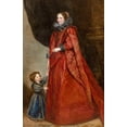 thumbnail image 2 of Dyck, Anthony van 13x18 Black Ornate Wood Framed with Double Matting Museum Art Print Titled - A Genoese Lady with Her Child, 2 of 4