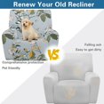 thumbnail image 3 of SCRAWLGOD Floral Leaf Butterfly Gray 4-Pieces Recliner Chair Covers, Seater Cover for Recliner Chair, Spandex Fabric Recliner Slipcovers with Pockets, Furniture Covers for Pet, Living Room, 3 of 7