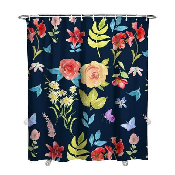 Waterproof Pioneer Shower Curtain 72x84 Inch Polyester Unique Cute Floral Shower Curtain for Bathroom Hotel Home Decor with 12 Plastic Hooks