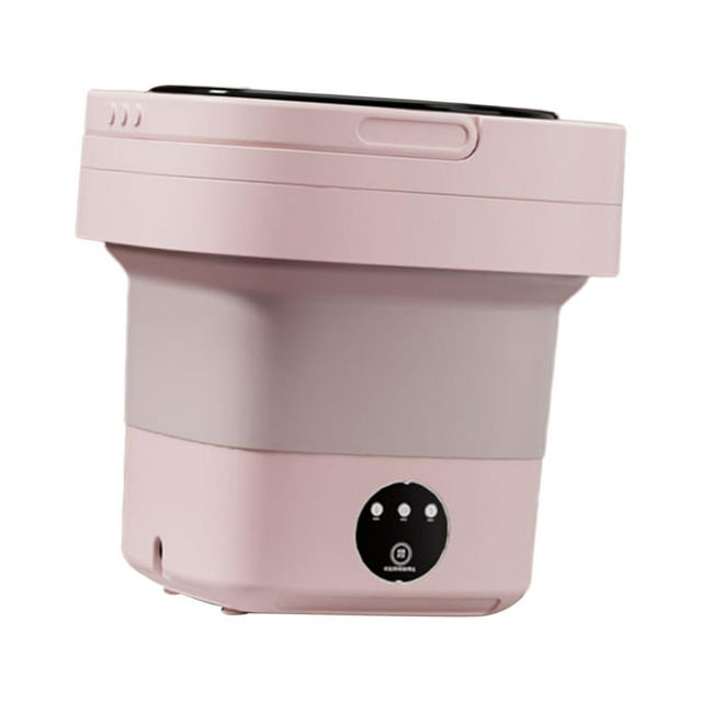 GROWTH TANK Folding Washing Machine Compact Small Washer 6.5L Small Bucket Washer for Travel Pink