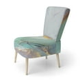 thumbnail image 2 of Designart "Golden Grey And Green Marble Liquid Ink" Upholstered Glam Accent Chair and Arm Chair, 2 of 5