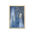 thumbnail image 1 of Fantasy Wall Art with Frame, Castle on Clouds at Moon Night Scary Gothic Fiction Medieval Themed Evil Graphic, Printed Fabric Poster for Bathroom Living Room, 23" x 35", Dark Blue, by Ambesonne, 1 of 2