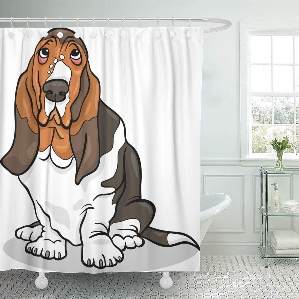 Details about   Three Basset Hound dog Shower Curtain Bathroom Decor Fabric & 12hooks 71*71inch 