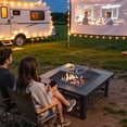 thumbnail image 4 of 32" Fire Pit Table, UHOMEPRO 3-in-1 Outdoor Fire Pit with BBQ Grill, Mesh Lid & Cover, Modern Metal Square Wood Burning Fire Pit for Outside, Backyard, Patio & Camping, 4 of 14